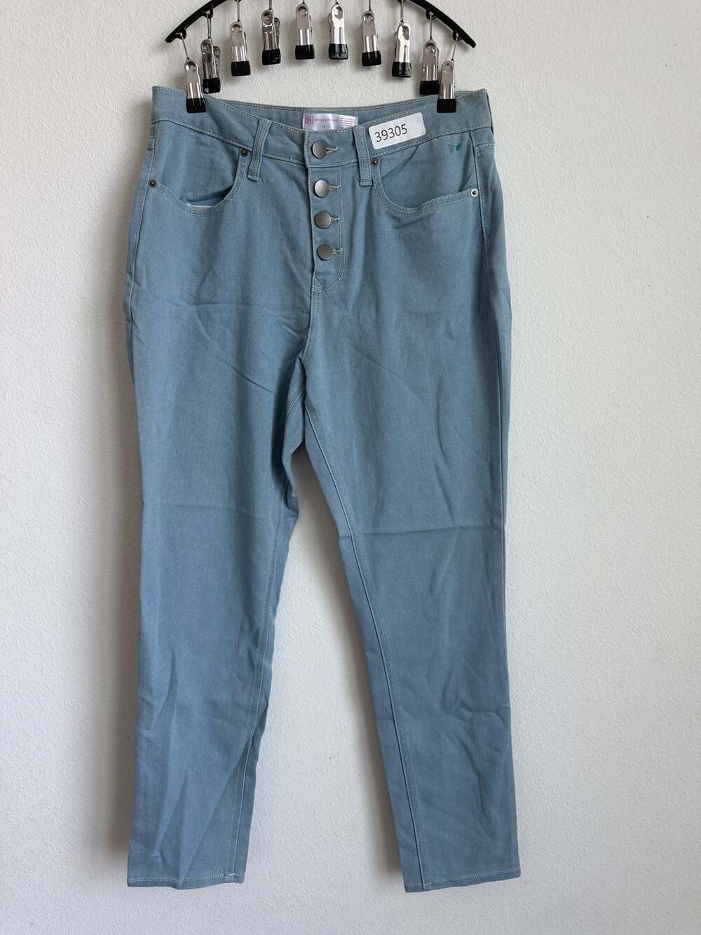 No Boundaries Button Fly High Rise Skinny Jeans Size 13 Blue Denim